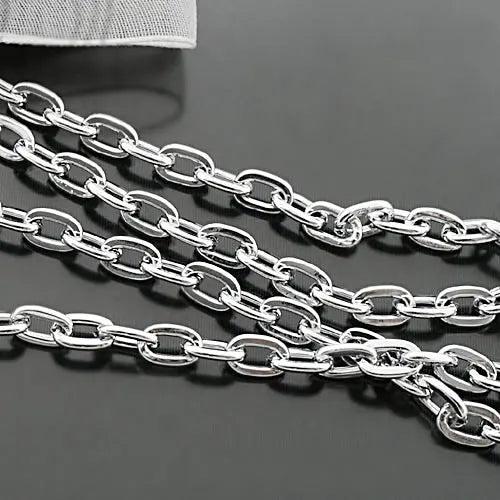 2m Stainless Steel Plated Iron High Flat O-Chains & Dog Chains