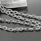2m Stainless Steel Plated Iron High Flat O-Chains & Dog Chains