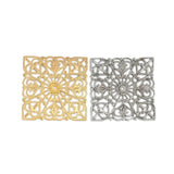 50PCS Hollow Iron Filigree Stamping Square Antique For DIY Earring