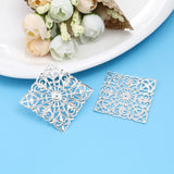 50PCS Hollow Iron Filigree Stamping Square Antique For DIY Earring