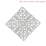 50PCS Hollow Iron Filigree Stamping Square Antique For DIY Earring