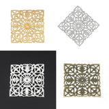 50PCS Hollow Iron Filigree Stamping Square Antique For DIY Earring
