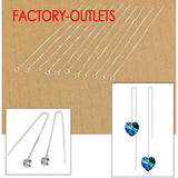 20Pcs 925 Sterling Silver Earrings Findings Box Chain DIY Crystal Jewelry