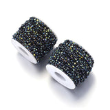 1m Stainless Steel 4mm Crystal Clip Bead Chains DIY Bracelet Eyeglasses Chain