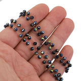 1m Stainless Steel 4mm Crystal Clip Bead Chains DIY Bracelet Eyeglasses Chain