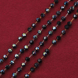 1m Stainless Steel 4mm Crystal Clip Bead Chains DIY Bracelet Eyeglasses Chain