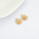 6PCS 14K Gold Plated Daisy Flower Charms Pendants DIY Jewelry Finding