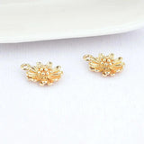 6PCS 14K Gold Plated Daisy Flower Charms Pendants DIY Jewelry Finding