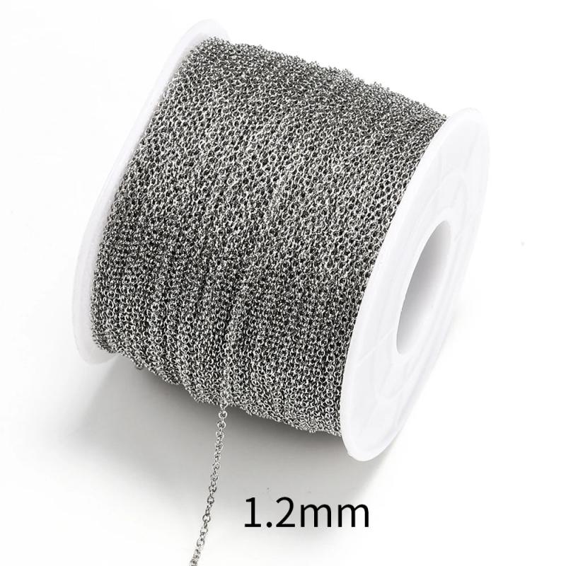 10M Stainless Steel Round Cross Necklace Chain 1.5-2.5mm O Link Chain