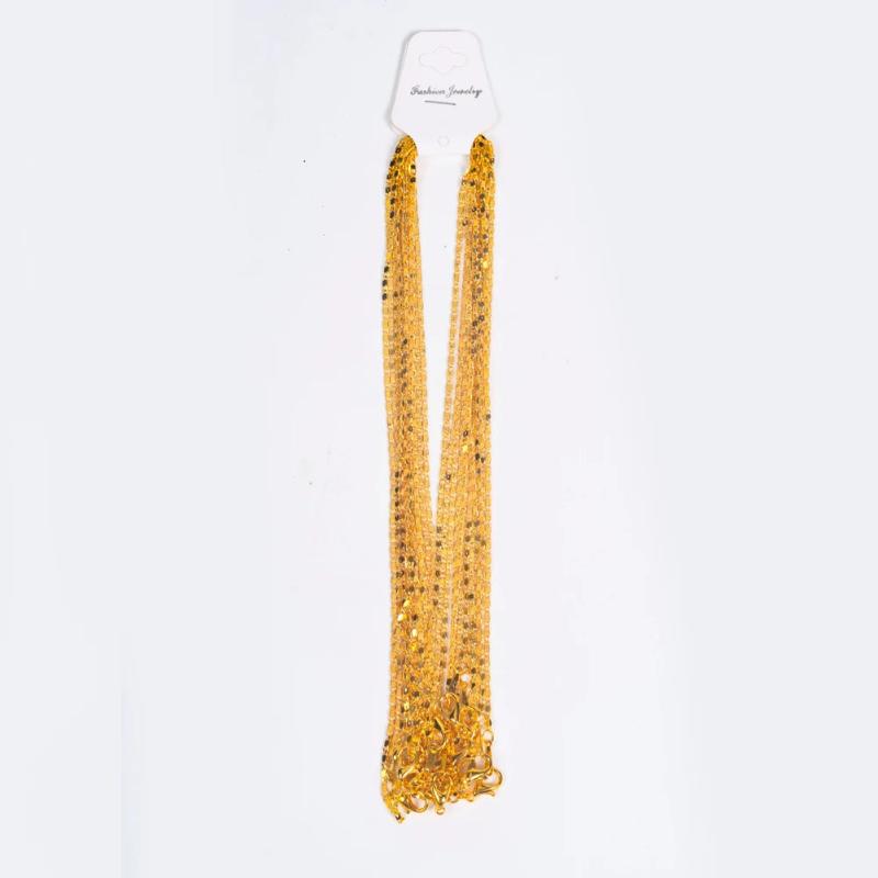 6Pcs Rhodium Silver Necklace 1.6mm Bamboo Chains For Jewelry Making