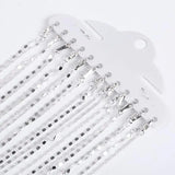 6Pcs Rhodium Silver Necklace 1.6mm Bamboo Chains For Jewelry Making