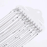 6Pcs Rhodium Silver Necklace 1.6mm Bamboo Chains For Jewelry Making
