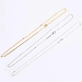 6Pcs Rhodium Silver Necklace 1.6mm Bamboo Chains For Jewelry Making