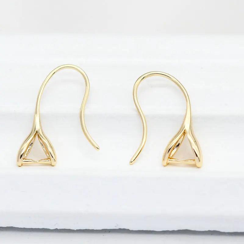 6PCS 14k Plated Pinch Bail Earring Hooks for DIY Crystal Earrings