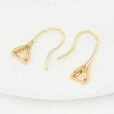 6PCS 14k Plated Pinch Bail Earring Hooks for DIY Crystal Earrings