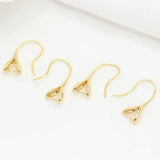 6PCS 14k Plated Pinch Bail Earring Hooks for DIY Crystal Earrings