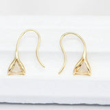 6PCS 14k Plated Pinch Bail Earring Hooks for DIY Crystal Earrings