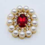 5pcs Oval Rhinestone Pearl Glass Decorative Buckle Box DIY Embellishment