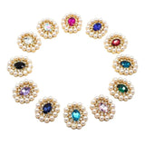 5pcs Oval Rhinestone Pearl Glass Decorative Buckle Box DIY Embellishment