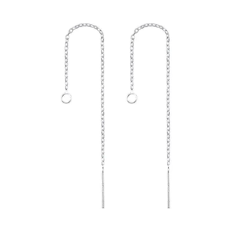 925 Silver Box Line Chain Ear Threads for Women Jewelry Making