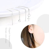 925 Silver Box Line Chain Ear Threads for Women Jewelry Making