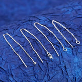 925 Silver Box Line Chain Ear Threads for Women Jewelry Making