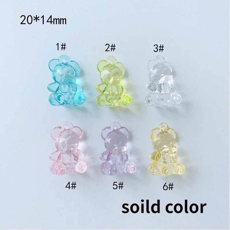 6pcs Acrylic Bear Pendant DIY Earrings Material