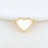 14K Brass Shell Heart Butterfly 2 Holes Charms Pendants