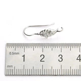 925 Sterling Silver Feather Earring Hooks Pair 22x5.8mm