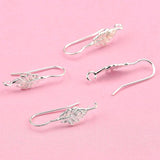 925 Sterling Silver Feather Earring Hooks Pair 22x5.8mm