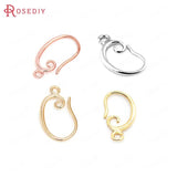 12PCS 10x16MM 11x19MM 24K Brass Earring Hooks Jewelry Making Supplies