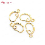 12PCS 10x16MM 11x19MM 24K Brass Earring Hooks Jewelry Making Supplies