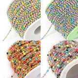 2M Colorful Necklace Chain Stainless Steel Cable Enamel Bulk Jewelry Making DIY