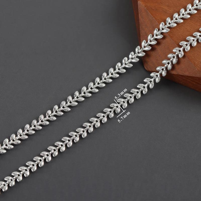 C242 DIY Chain 18k Rhodium Plated Copper Charm 1m/lot