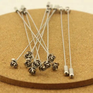 10pcs Crystal Flower Head Brooch Pin Jewelry Copper Rhodium Safety Pins