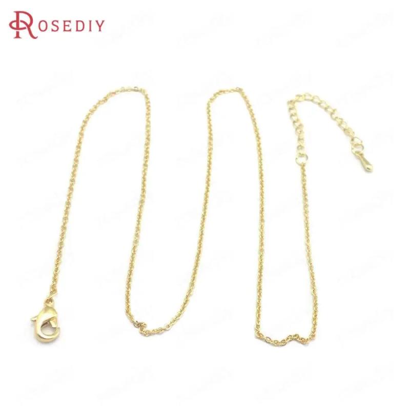 4PCS 45.5CM 24K Copper Necklaces Finished Chains Jewelry Making Supplies