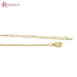 4PCS 45.5CM 24K Copper Necklaces Finished Chains Jewelry Making Supplies