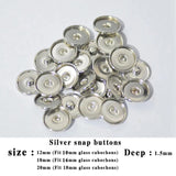 50pcs Metal Snap Buttons for Glass Snap Button Fittings