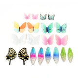 10pcs Colorful Butterfly Wings Acrylic Pendants Jewelry DIY Earrings
