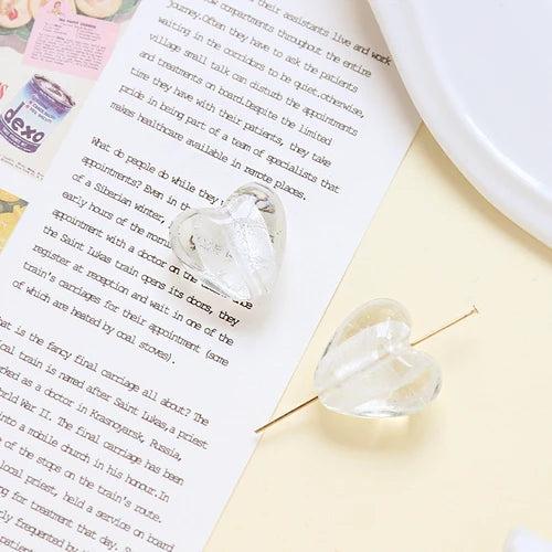 5pc 20*20mm Retro Glass Heart Beads DIY Jewelry Accessories