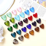 5pc 20*20mm Retro Glass Heart Beads DIY Jewelry Accessories