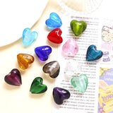 5pc 20*20mm Retro Glass Heart Beads DIY Jewelry Accessories