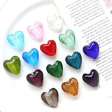 5pc 20*20mm Retro Glass Heart Beads DIY Jewelry Accessories
