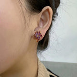 Nickel Free 18k Plated Zircon Ear Clip Earrings for Women