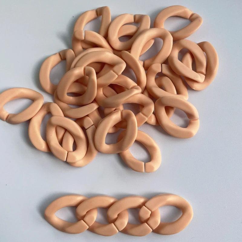 50pcs Acrylic Chains Beads Twisted Chain Link Loose Beads for DIY Jewelry