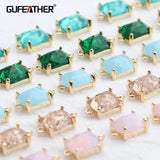 18k Plated Zircon Pendant 6pcs