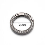 5pcs O Ring Keyring With Diamonds Metal Spring For Keychain Pendant