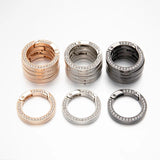 5pcs O Ring Keyring With Diamonds Metal Spring For Keychain Pendant