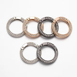 5pcs O Ring Keyring With Diamonds Metal Spring For Keychain Pendant