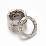 5pcs O Ring Keyring With Diamonds Metal Spring For Keychain Pendant